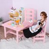 SM SunniMix 1/6 Doll Furniture, Wooden Square Chairs 3pcs/Set, Dollhouse Dining Room Living Room Decor, 12inch Doll Furnishings Model Toy, Pink