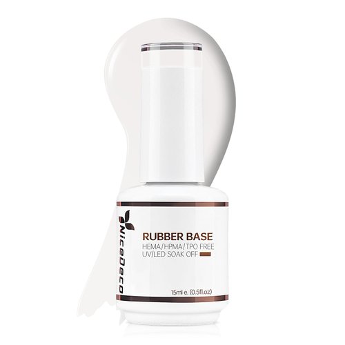 Nicedeco Rubber Base Gel for Nails Milky White Rubber Gel U V Color Base Gel Nail Polish 15ML 003