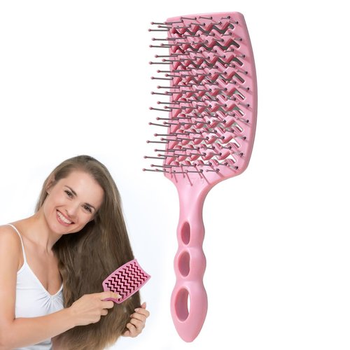 Vented Detangling Hair Brush Hair Scalp Massager Shampoo Brush (pink-2)
