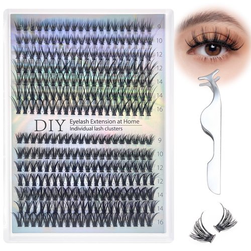 Lash Clusters Natural Individual Lash Extensions DIY Wispy Faux Mink Lash Tray at Home, False Eyelashes, Multi-type Mix Bottom, 30D, 40D,280PCS