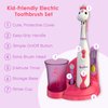 Brusheez® Kids’ Electric Toothbrush Set - Safe & Effective for Ages 3+ - Parent Tested & Approved with Gentle Bristles, 2 Brush Heads, Rinse Cup, 2-Minute Timer, & Storage Base (Sparkle The Unicorn)