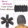 MIMAN 6 Packs 8 Inch Short Grey Passion Twist Hair Marlybob Jerry Curl Crochet Hair Synthetic Kinky Curly Crochet Hair Extention for Black Women DIY Crochet Bun Braided Wig Black Mix Grey
