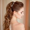 4 Pcs Sparkly Rhinestone Hair Barrettes with Bling for Women - Silver Wedding Hair Jewelry for Girls