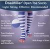 Doc Miller Open Toe Compression Socks for Women and Men 15-20mmHg, Shin Splints, Varicose Veins, 1 Pair Toeless Compression Socks Women