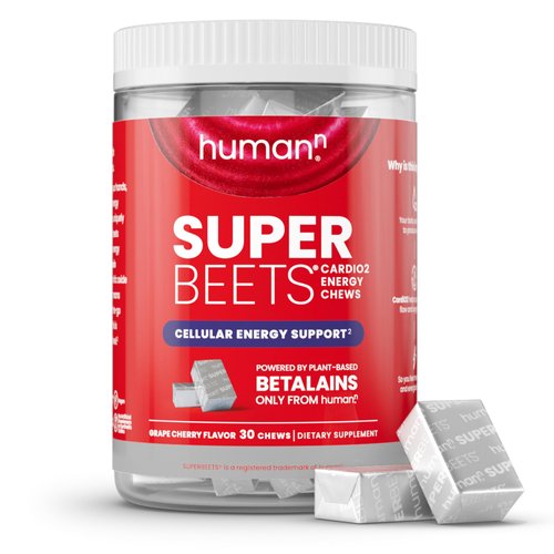 humanN SuperBeets CardiO2 Beet Energy Chews - Betalains Compound to Support Heart Healthy Energy & Blood Flow - Plant Based - No Caffeine or Stimulants - Grape Cherry Flavor - 30 Servings