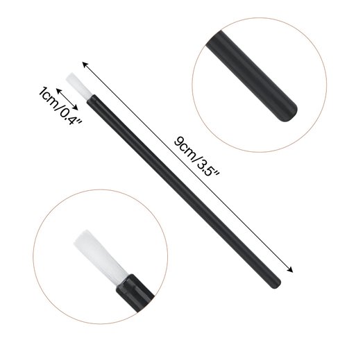 GCQQ 50PCS Disposable Lip Brushes, Black Lipstick Applicator, Lip Wands Makeup Beauty Tool Kits PYO Cookie Paint Brush (Black)