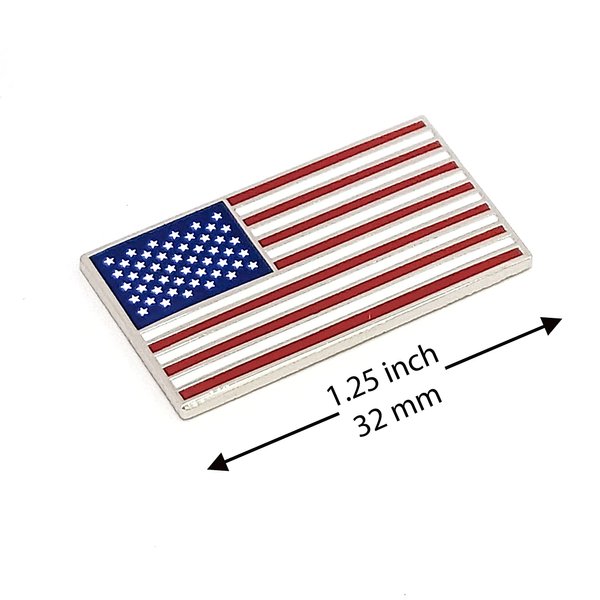 ZPINZ American USA Flag Enamel Lapel Pin with Magnetic Backing for jacket,backpack,memorial,clothes,bag,shirt,Blue Red White Shiny Silver,1.25 inch / 32 mm