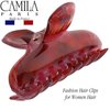 Camila Paris CP3319 French Hair Clip for Women Thick Hair for Long Curly Wavy Hair, Red, Girls Hair Claw Clips Fashion Styling Hair Accessories for Women, Strong Hold No Slip Grip, Made in France