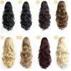 StrRid Pony Tail Hair Extainson, Ponytail Extension Claw Clip in Hair Extensions Ponytail 16" Wavy Ponytail Wig Curly Synthetic Fake Hair Daily londe Hair Pieces for Women 6 oz-Darkest Brown