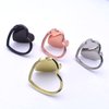 2 Packs Glossy Finish Love Heart Shaped Cell Phone Ring Holder Stand, 360 Degree Rotation Finger Ring Kickstand with Polished Metal Phone Grip (Rose Gold)