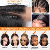 Ali Grace Pre Plucked Bleached Knots Lace Closure 4x4 Bob Wig 180% Density Straight Wigs Human Hair for Black Women 9A Remy Real Human Hair Wigs with Baby Hair Swiss Lace 14 inch