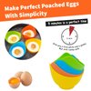 4 Pack Egg Poacher, BPA Free Silicone Egg Poachers, Egg Cups for Air Fryer, Thickened Stable Egg Cooker with Extra Oil Brush