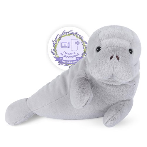 SuzziPals Coolable and Warmable Manatee Plush, Microwavable Stuffed Animal Heating Pad for Period Cramps and Pain Relief, Lavender Scented Stuffed Animals Manatee Plush Toy, Manatee Gifts