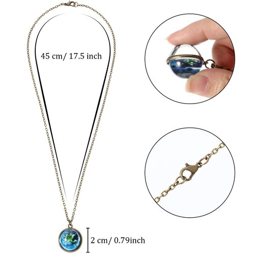 Hicarer 10 Pcs Galaxy Necklace Party Favors Outer Space Necklace Galaxy Ball Pendant Necklace Universe Astrology Themed Party Favors for Girls Kids Birthday Party Gifts Goody Bag Fillers