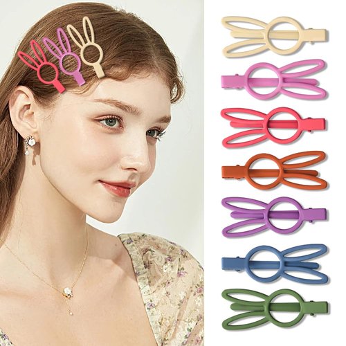 Matte Bunny Hair Clips for Girls Cute Hair Barrettes for Women Girls Non Slip Hair Barrettes Alli...