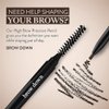 Waterproof Eyebrow Pen with Brush, Brow Pencil & Lash Spoolies for Eyelash Extensions, Eye Brow Pencils for Women, Eyelash Brush & Spoolie Combo, Eyebrow Makeup Tool Set, Brow Down (Deep Brown)