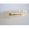 Generic 2 1/2 inch pearly white iridescent open alligator hair clip barrette