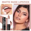 IONSGAKO Matte Nude Lipstick Nude Lip Gloss Non-Stick Cup Velvet Lip Stain Long Lasting Matte Lipstick for Women Nude Lip Makeup-02 Nude