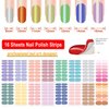 DANNEASY 16 Sheets Light Colour Nail Wraps for Women Gel Nail Polish Strips Solid Color Gel Nail Strips Self Adhesive Nail Polish Stickers Fingernail Sticker Nails with 1pc Nail File, Cuticle Stick