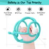 Mombella Teething Toys 6-12 Months, 2 in 1 Snail Baby Teether & Rattle Toys 3-6 Months, Silicone Infant Teethers for Babies 12-18 Months, Newborn Sensory Teething Toys, BPA Free Baby Chew Toy, Teal