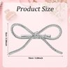 2pcs Bow Hair Clips, Silver Rhinestone Crystal Bowknot Clips Stylish Rhinestone Bow Hairpin Bowknot Barrettes Hair Accessories for Women Girls