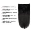 Liwihas Clip in Human Hair Extensions 100g 7pcs with 16 clips Silky Straight Clip in Hair Extensions for Women Double Weft Thick Remy Human Hair (#1B Natural Black 24 inch)