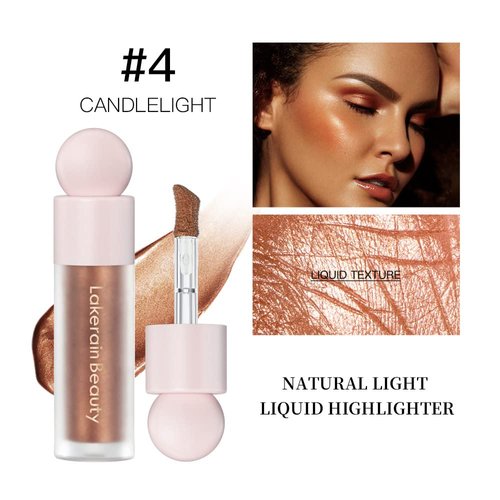 UNYOKE Liquid Highlighter, Highlighter makeup Stick，Makeup Highlighter Face Illuminator, Beauty Glow Highlight Body Shimmer, Waterproof Smooth Cream Highlighter, Longlasting Liquid Highlighter, Body Highlighter.-04#