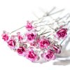 40 Pieces Rose Flower Rhinestone Hair Clips U Shaped HairPins Women and Girls Hair Jewelry Accessories