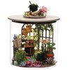 Roroom DIY Miniature and Furniture Dollhouse Kit,Mini 3D Wooden Doll House Craft Model with Dust Proof Cover and LED,Creative Room Idea for Valentine's Day Birthday Gift(Magic Garden)
