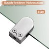 Kamtop 8 PCS Glass Clamps, 6-8mm Round Glass Clamps (15/64-5/16 Inch), Glass Mounting Brackets Glass Clips Holder 304 Stainless Steel Glass Bracket Flat Back for Balustrade Staircase Handrail