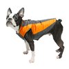 Gooby - Trekking Jacket, Small Dog Fleece Lined Jacket with Water Resistant Shell and Leash Ring, Orange, Small