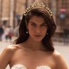 Fashey Halo Crown Headband Rhinestone Star Crown Headbands Goddess Halo Crown Costume Boho Bridal Wedding Headpiece Hair Accessories for Women and Girls (Gold)