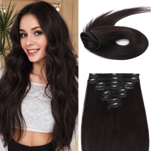 MY-LADY Clip In Hair Extensions Real Human Hair 16 Inch 8pcs Remy Real Hair Extension Clip ins #99J Burgundy Wine Red 90g Silky Straight Full Head Soft Natural Extension