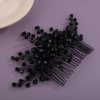 Rumtock Black Crystals Beads Hair Comb Handmade Headpiece for Wedding Brides Vintage Side Hair Accessories