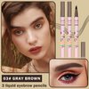 QIUFSSE 3PCS Gray Brown Eyebrow Pencil for Women,Lapiz Para Cejas,Magical Precise Waterproof Brow Pen,Easily Create Natural Eyebrow Makeup-Gray Brown