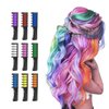 Hair Chalk Combs - Temporary Bright Hair Color for Girls & Kids - Perfect for Parties, Holidays & Special Occasions like Birthday, St. Patrick's Day, Easter, Mother's Day, Children's Day
