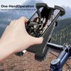 Marspeeder Bike Motorcycle Phone Mount, Super Stable Bike Motorcycle Phone Holder with Security Lock, Bicycle Phone Mount with Soft Cushion & Adjustable Metal Clip Compatible with 4.7''-6.8'' Phone