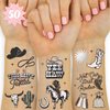 xo, Fetti Western Birthday Party Temporary Tattoos - 50 Silver Foil Pcs | Birthday Girl Accessory, Rodeo Cowgirl Bachelorette Party Decorations, Hoedown Accessory, Country Theme Party Supplies