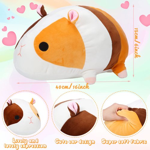 Sosation Guinea Pig Stuffed Animal, 16 Inch Plush Doll, Toy Figure, Soft Throw Pillow, Birthday Gift for Relatives Friend Boys Girls