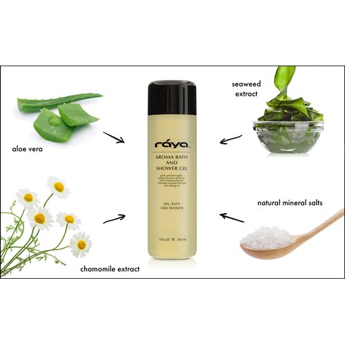 Raya Aroma Bath and Shower Gel 8 oz (108) | Gentle and Moisturizing Body Cleanser | Great for All Skin