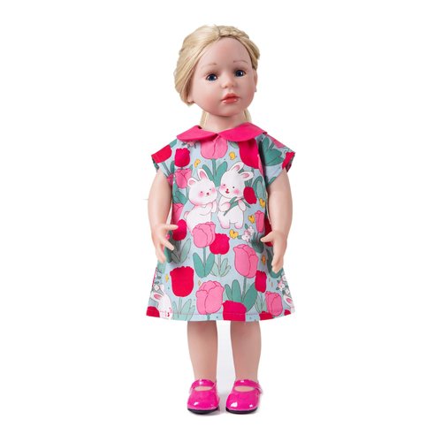Rakki Dolli Doll Clothes Accessories 3 Pcs Set, Skirt Dress & Hairband & Shoes, Fashionable Dress Set for 18" Girl Dolls (Doll Not Included) 062