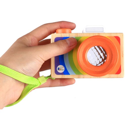 Magical Wooden Camera Kaleidoscope Toy Wooden Multi-Prisms Kaleidoscope Toy, Classic Game Educational Kaleidoscope Toys,Best Birthday Gift