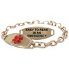 My Identity Doctor Medical Alert Bracelet for Women, Custom Engraved Medic ID, Rose Gold Tone Steel 6mm O-Link Chain, Red, Free ID Card | Made in USA - WRIST SIZE 5.25 inch