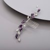 BERYUAN Purple Color Wedding Simple Crystal Hair Comb for Bride Women Girls Handmade Bridal Hair Comb for Bride and Bridesmaids Wedding Hair Accessories