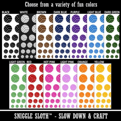 Volleyball Solid Temporary Tattoo Water Resistant Fake Body Art Set Collection - Dark Blue (One Sheet)