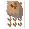 Proud Little Rooster Chicken Temporary Tattoo Water Resistant Fake Body Art Set Collection - 54 1" Tattoos (1 Sheet)