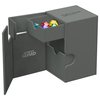 Ultimate Guard Flip 'n' Tray 100+, Deck Case for 100 Double-Sleeved TCG Cards +Dice Tray, Grey, Independent Magnetic Closure & Microfiber Inner Lining