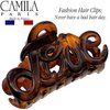 Camila Paris CP1377 French Hair Clip for Women, 2 inch Girls Hair Claw Clips Jaw Tortoise Fashion Durable and Styling Hair Accessories for Women, Strong Hold No Slip Grip, Made in France