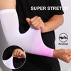 2-Pairs Arm Sleeves for Men and Women - Tattoo Cover Up - Cooling Sports Sleeve - White & Pink