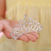 JWICOS Mini Princess Comb Silver Crystal Hair Comb Rhinestone Hair Accessories Comb Headband Decorations for Women and Girls